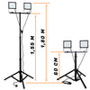 DOPPIO FARETTO LED DA CANTIERE CON TREPPIEDE TELESCOPICO - 100W 9000LM - ElettroWatt.eu