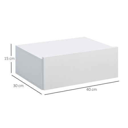 Set 2 Comodini Sospesi in Legno, Design Moderno, 40x30x15cm - Bianco LK6831-481WTLK6