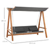 Dondolo da Giardino 3 Posti Convertibile in Letto Matrimoniale, 225.5x113x180cm 84A-239