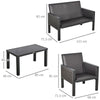 Salotto da Giardino con Divano da Esterno e Tavolino, Mobili da Giardino in Rattan Sintetico, Set 4 Pz, Grigio 860-166