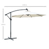 Ombrellone da Giardino a Braccio 3x2.5 m con Manovella e 8 Strisce LED a Energia Solare, Crema 84D-066CW