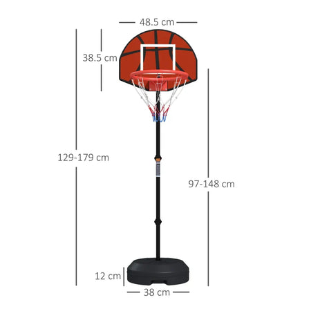 Canestro Basket con Bersaglio Freccette 2 in 1, in Acciaio e PE, 38.5x48.5x179 cm, Nero e Marrone GT7A61-054V00BKGT7