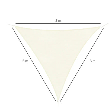 Tenda a Vela Triangolare Parasole in HDPE per Spazi Esterni, 3x3x3 m, Crema Bianco Avorio ZX201-0617ZX2