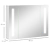 Armadietto Specchiera da Bagno con 3 Armadietti, 3 Ripiani e Luce LED, 90x15x65 cm, Bianco UJ2834-416WTUJ2
