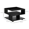 Tavolino in Legno 60x60x46 Nero GY4839-248BKGY4 , soggiorno salotto basso nero bianco marrone grgio design moderno sala moderno alto divano camera legno vetro rotondo