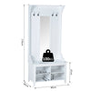 Appendiabiti Attaccapanni da Terra con Specchio Scarpiera 4 Ganci Legno 80x40x170cm Bianco HU7831-226HU7
