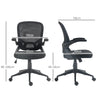 Sedia da Ufficio Ergonomica con Altezza Regolabile, Braccioli Ribaltabili e Tessuto a Rete, Nero NB6921-704V00BKNB6