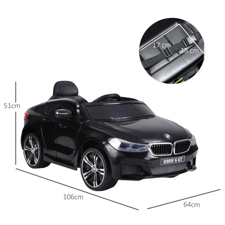 Macchina Auto Elettrica 6 V con Telecomando per Bambini PP 106 x 64 x 51 cm Nero FJ5370-067FJ5
