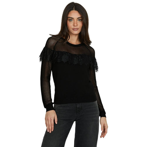 Relish maglia nera con inserti in rete LECITA RDA2502054028