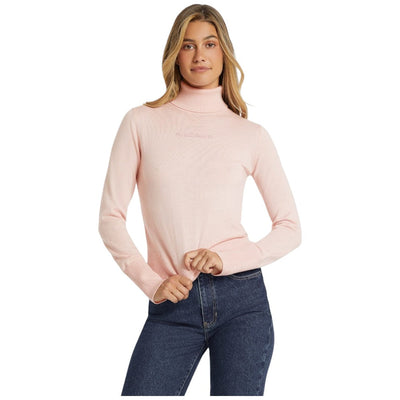 Guess Jeans pullover rosa collo alto mini logo W4BR15Z3HO2G6R4 Maglieria Guess Jeans