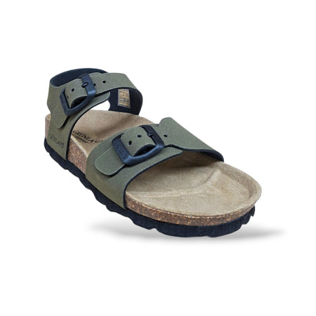 Sandalo Bio Sughero Bambini e Ragazzi Grunland Junior Luce Oliva – Fibia Sottopiede Sughero EVA