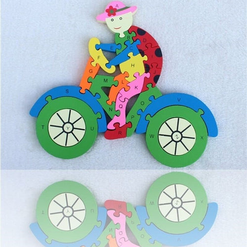3d Puzzle Legno Forma Di Bici Educativo Lettere Numeri Bambini Imparare Giochi Didattici Trade Shop italia - Napoli, Commerciovirtuoso.it