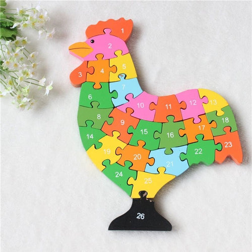 3d Puzzle Legno Forma Di Gallina Educativo Lettere Numeri Bambini Imparare Giochi Didattici Trade Shop italia - Napoli, Commerciovirtuoso.it