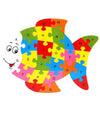 3d Puzzle Legno Forma Di Pesce Educativo Lettere Numeri Bambini Imparare