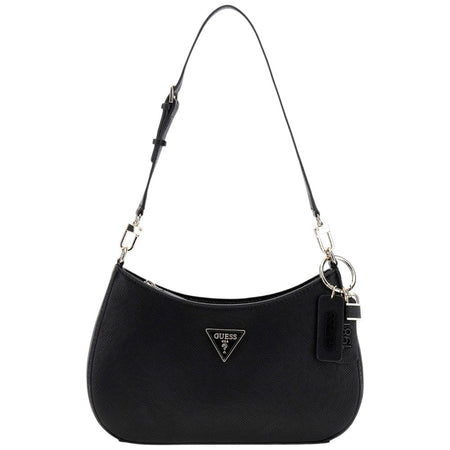 Guess borsa a spalla nera in saffiano NOELLE HWZG9672180BLA