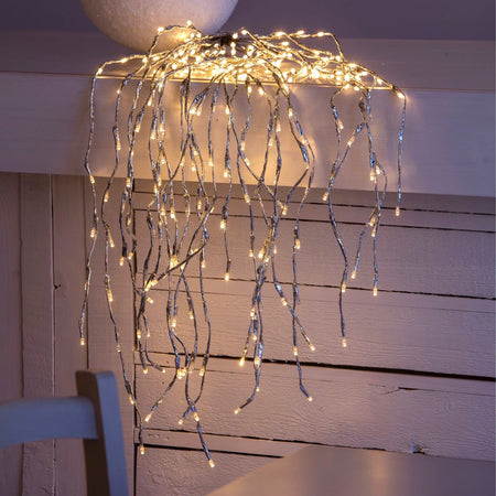 Cascata di luci con microled bianco caldo per esterno decorazione natalizie
