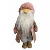 Babbo natale h 40 cm decorazione natalizia pupazzo con cappotto rosa