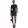 MICHAEL KORS vestiti casual donna michael kors - rhinestone ls mini dress - nero da donna