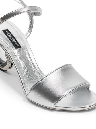 Dolce & Gabbana Sandalo in nappa mordore con tacco barocco da donna