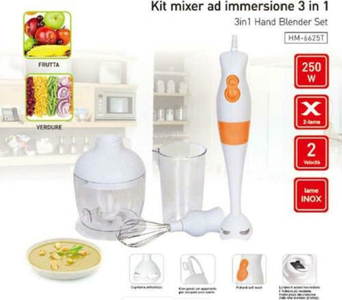 3in1 Mixer Ad Immersione Kit 2 Velocita' 250watt 65mm Frutta Verdura Cucina Casa Casa, arredamento e bricolage > Elettrodomestici > Frullatori Trade Shop italia - Napoli, Commerciovirtuoso.it