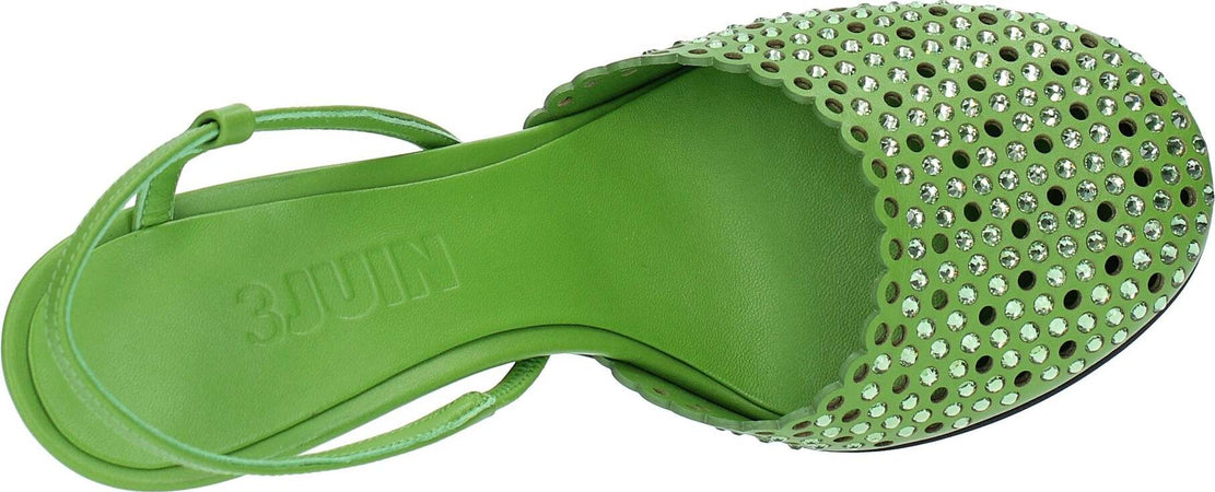 3JUIN-Scarpe-con-Tacco-Verde-da-donna