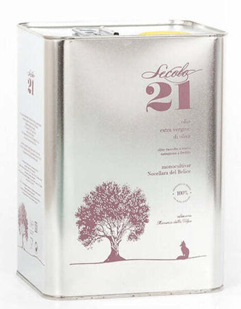 3lt. Olio Extra Vergine di Oliva Biologico Siciliano Latta 3L Olio Nocellara del Belice Mono Cultivar EVO Bio IGP Sicilia Secolo21