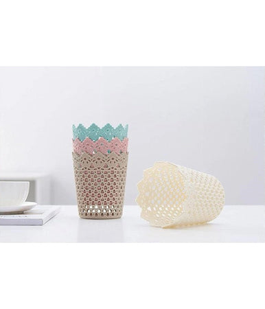 3pz Cestino Portaoggetti Organizzatore Casa Cesto In Plastica ø10.3x12.5cm 79476