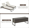 3pz-Componibile-2-Lettino-Prendisole-da-Giardino-(60-x-195-x-86cm)-e-1-Tavolino-(121-x-40-x-50cm)-Rattan-con-Materassini,-Marrone-e-Bianco-Crema-862-022BN