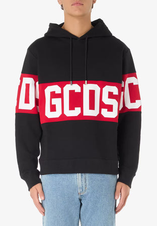 GCDS FELPA BAND LOGO HOODIE da uomo