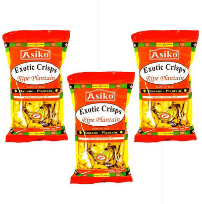 ASIKO EXOTIC CRISPS RIPE PLANTAIN MILD CHILI FLAVOUR 75 G PATATINE DI PLATANO CON PEPERONCINO