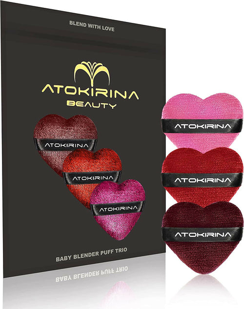 3x Atokirina Baby Trio Blender Puff - Nuovi Applicatori Make-Up Spugnetta per Trucco Fondotinta per Un Make up Perfetto Tessuto Super Morbido Bordi Lisci Atokirina Beauty