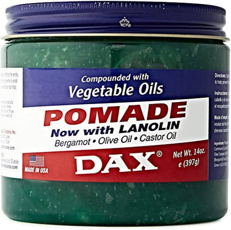 DAX POMADE HAIR FOOD WITH LANOLIN, BERGAMOT, OLIVE OIL, CASTOR OIL 100 g x 3 barattoli