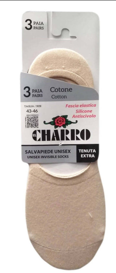 3x Fantasmino Salvapiede Unisex Charro Tinta Unita Confezione 3 Paia