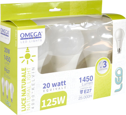 3x lampadina Goccia A80 20W Led 4000K 1700Lm E27 A+ Set Lampadine Illuminazione/Lampadine/Lampadine a LED Non solo alimenti - Albano Laziale, Commerciovirtuoso.it