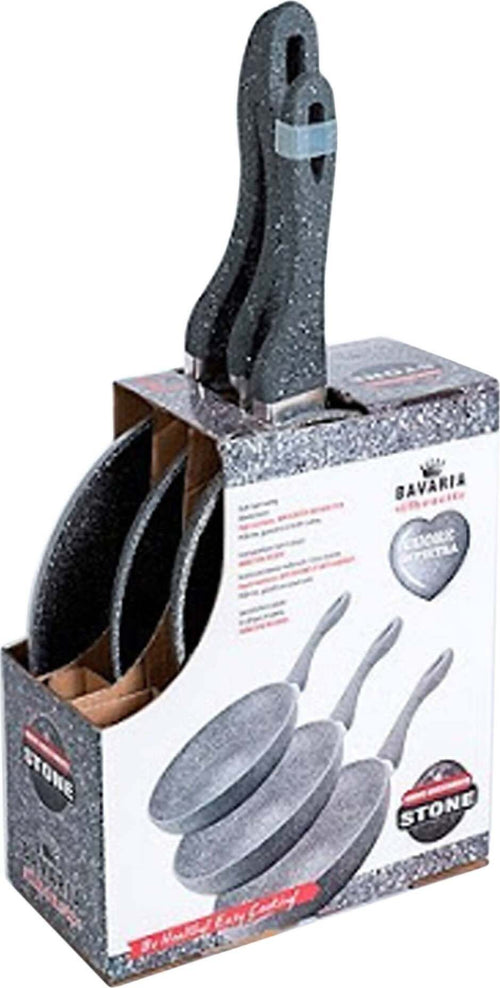 Bavaria Tris Padelle Cuore Di Pietra 3x Padella Anti Aderente Alluminio Fuoco e Induzione 3 Padelle pietra lavica ø 20cm ø 24cm ø 28cm. TRIS PADELLE L'Orchidea - Siderno, Commerciovirtuoso.it
