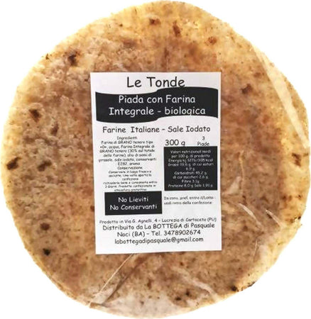 3x Piadine Artigianali Senza Lieviti Senza Conservanti 300gr. Ingredienti 100% italiani Piade Made in Italy Piadina Tradizionale Senza Strutto Fatta a Mano Alimentari e cura della casa/Alimenti freschi e refrigerati/Piatti pronti/Tramezzini e piadine La Bottega di Pasquale - Noci, Commerciovirtuoso.it