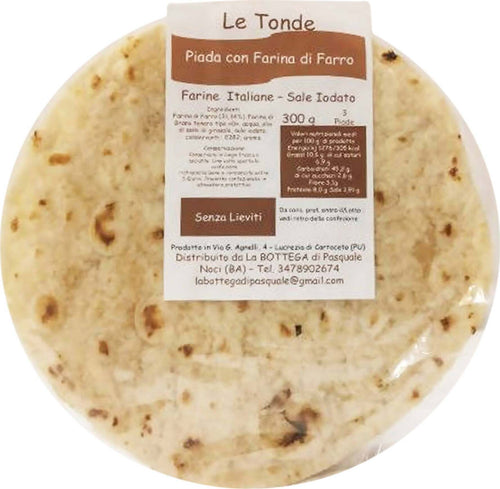 3x Piadine Artigianali Senza Lieviti Senza Conservanti 300gr. Ingredienti 100% italiani Piade Made in Italy Piadina Tradizionale Senza Strutto Fatta a Mano Alimentari e cura della casa/Alimenti freschi e refrigerati/Piatti pronti/Tramezzini e piadine La Bottega di Pasquale - Noci, Commerciovirtuoso.it