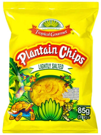 3x Tropical Gourmet Plantain Chips Lightly Salted Snack Patatine Di Platano Salate 85 G