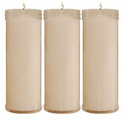 3x Velòn Blanco 14 X 5.5 Cm Con Tubo Protector Candele Bianche Esoteriche per Rituali E Cerimonie