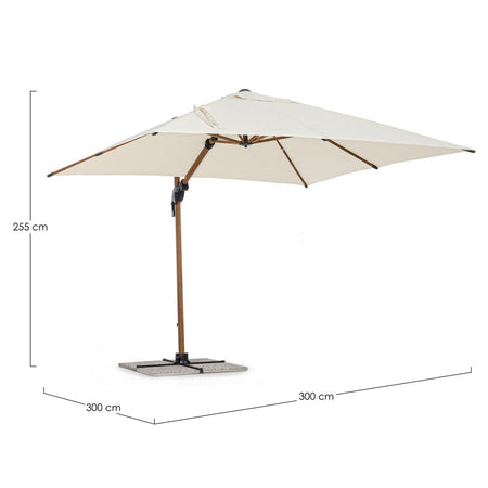 Ombrellone in alluminio con palo laterale orientabile da giardino Orion effetto legno