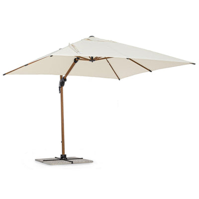 Ombrellone in alluminio con palo laterale orientabile da giardino Orion effetto legno