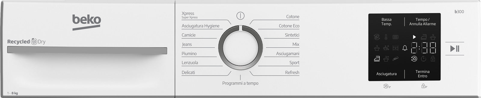 Beko BMTR38W Asciugatrice Libera Installazione 8kg Classe D Bianco