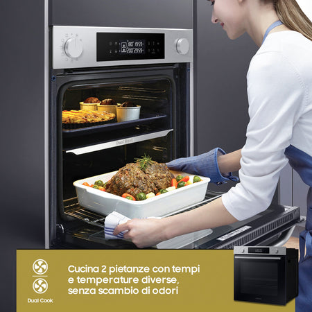 Samsung NV7B44403BS Forno Elettrico Incasso Dual Cook 76L Inox A+