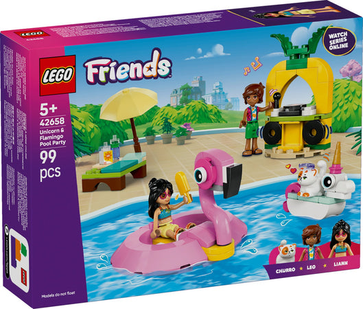 Lego Friends Pool Party con Unicorno e Fenicottero 42658