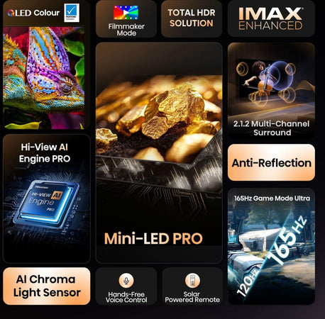 Hisense 65U7Q PRO Smart TV 65 ULED MiniLED 4K Ultra HD 165Hz VIDAA Nero