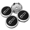 Set 4 Coprimozzo Tappi Fiat 500 da 60 mm Compatibile Borchie Bordo Cromato Cerchi