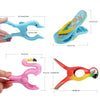 Set 2 mollette antivento, animali in plastica per fissaggio telo mare