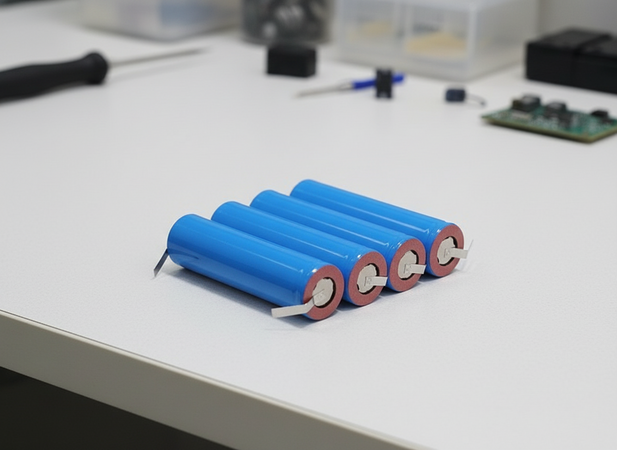 4 Batterie 18650 3.7V 4800mAh Litio Ricaricabile Linguette Paglietta saldare