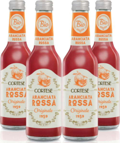 4 Bottiglie Di Aranciata Rossa Biologica 275ml Gusto Classico Delle Arance Rosse Italiane