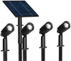 4 Faretti Led Luce Calda Faretto Con Pannello Solare Picchetto Da Giardino Ip65